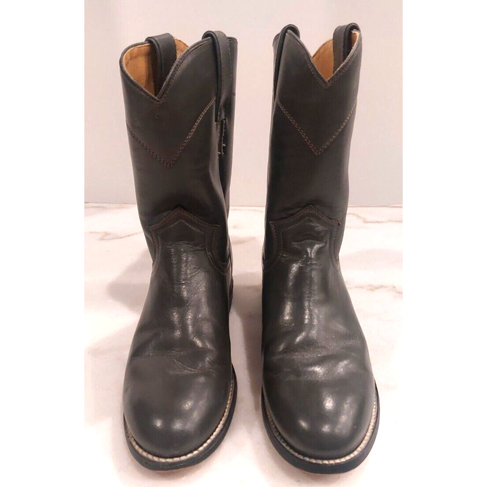 Vintage Justin Ropers Grey Kipskin Leather Boots Size 3 1/2‎ D and Matching Belt
